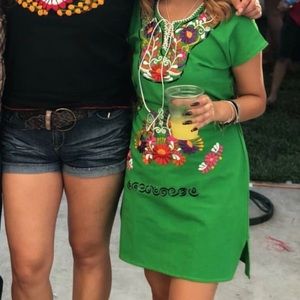 Embroidered Mexican Dress